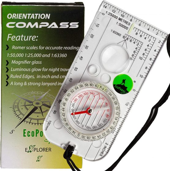 ECOPOWER SPORTS Navigation Explorer Compass For Expedition & Orienteering Perfect For Mountaineering or Hiking. Baseplate Liquid Filled, With Romer Scales & Lanyard. - Image 4