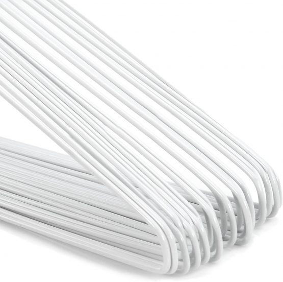 HANGERWORLD 50 Metal 41cm 13 Gauge White Wire Remat Clothes Garment Trouser Bar Hangers. - Image 2