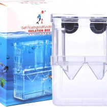 Tiberham Fish Breeding Box, Acrylic Floating Fish Hatchery Isolation Box, Double Layer Fry Hatching Incubator Breeding Rearing Trap, Aquarium Tank Fish Parenting Container Divider with Suction Cups
