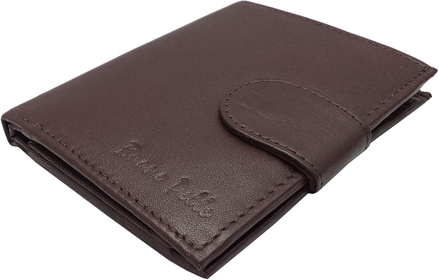 MENS REAL LEATHER GENUINE HIGH QUALITY DESIGNER BUONO PELLE WALLET CREDIT CARD HOLDER PURSE GIFT BOXED (Brown) - Image 3