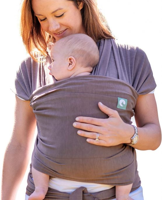 Baby Sling Wrap with Large Front Pocket - Naturally Soft Baby Wrap Carrier - Cotton Baby Sling Carrier from Birth - Baby Sling Newborn to Toddler Carrier - The Pocket Wrap™ by Trekki (Earth)