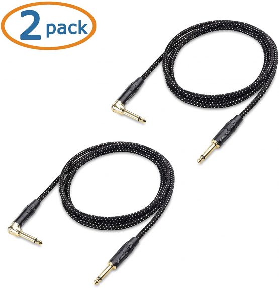 Cable Matters 2 Pack 6.35mm TS Straight to Right Angle Guitar Cable, 6.35mm Instrument Cable - 1.8m - Image 2