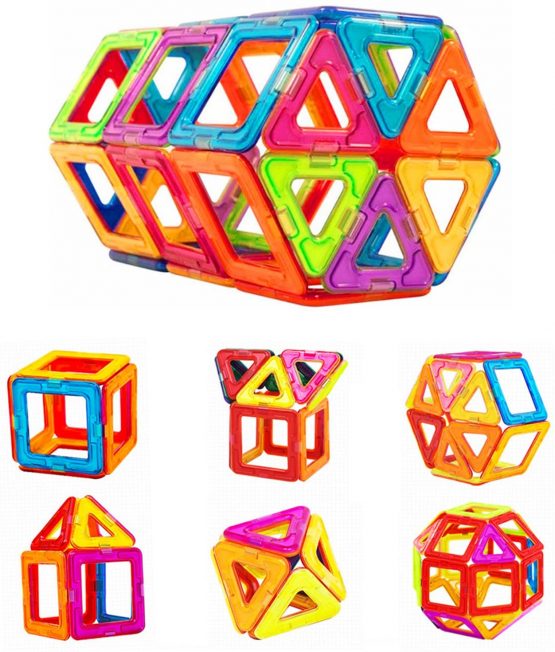 McDou Magnetic Building Blocks,Magnet Blocks Set,Kids Magnetic Toys,Rainbow Magnetic Tiles Educational Set for Kids (80PCS) - Image 2