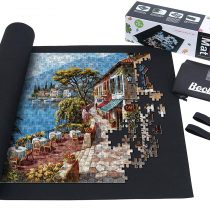 Becko Puzzle Roll Jigsaw Storage Felt Mat, Jigroll Up To 1,500 Pieces, Environmental Friendly Material for Jigsaw Puzzle Player, Box With Drawstring Storage Bag