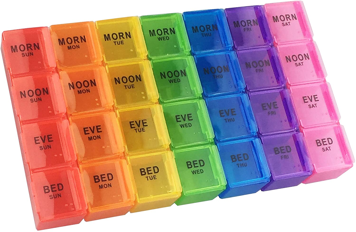 JFA Medical Weekly Small Travel Pill Box Organiser/Reminder for Medicines Supplements Vitamins, 7days, 4 compartments per Day - Image 2