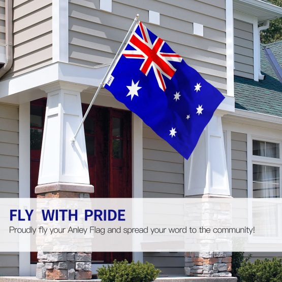 Australia Flag 3x5 Foot - Vivid Color and UV Fade Resistant - Canvas Header and Double Stitched - Australian National Flags Polyester with Brass Grommets 3 X 5 Ft - Image 2