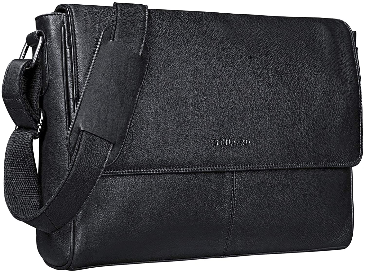 STILORD 'Oskar' Leather Messenger Bag for Men and Women, Vintage Shoulder Bag and Laptop Bag 15 Inch