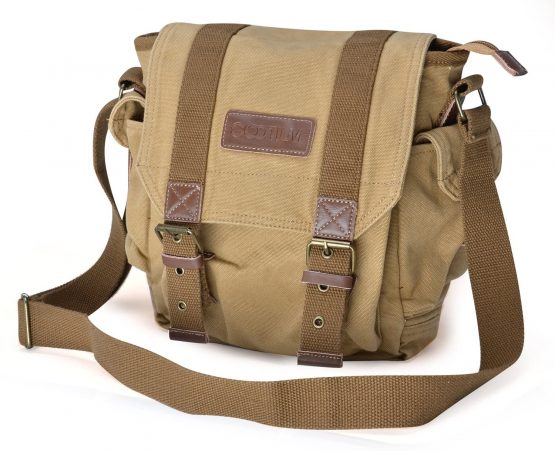Gootium 21217KA Vintage Canvas Satchel Classic Messenger Bag,Khaki - Image 3