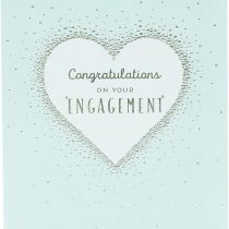 UK Greetings Engagement Card - Congratulations Engagement Card - Silver Foil Heart Design, Ukg