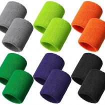 Bememo 12 Pack Sweatbands Sports Wristband Cotton Sweat Band for Men and Women, Good for Tennis, Basketball, Running, Gym, Working Out