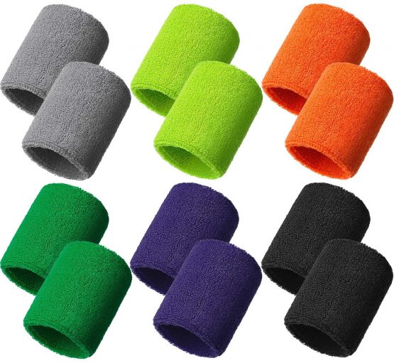 Bememo 12 Pack Sweatbands Sports Wristband Cotton Sweat Band for Men and Women, Good for Tennis, Basketball, Running, Gym, Working Out