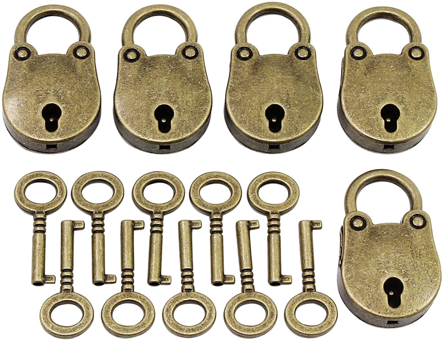 Antique Zinc Alloy Decorative Lock – Vintage Retro Padlock For Jewelry Box, Style 5, 59x31mm With Key