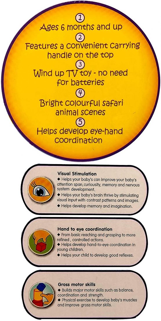 Baby Toys My Baby TV Toy Box with Jungle Animals Animation on Screen and Sleepy Lullaby for Ages 6 Months Up Infant Baby Toddlers Boys Girls, No Batteries Needed Safety Tested BPA Free - Image 4