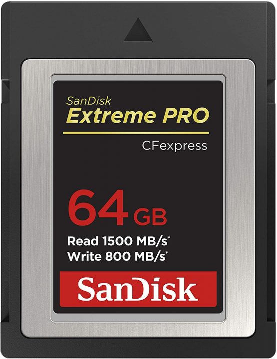 SanDisk Extreme PRO CFexpress memory card type B 64 GB (read speeds up to 1500 MB / s, for RAW 4K video, XQD compatibility, RescuePro Deluxe recovery software)