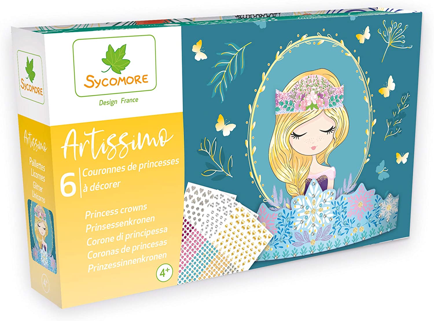 SYCOMORE-CREA009 Artissimo-6 Princess Wreaths for Decorating Children from 4 Years Sycomore-CREA009, CREA009