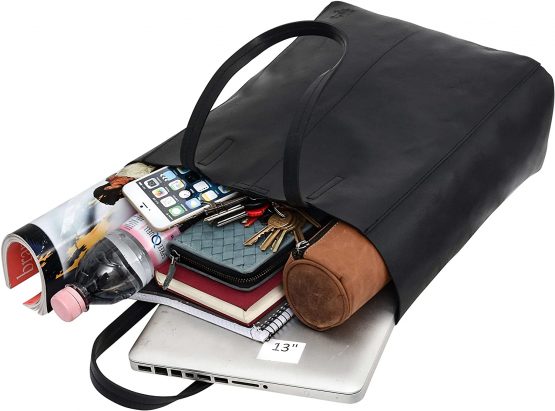 Gusti Handbag Leather Ladies Men big Cassidy Shopper 13L Shoulder Bag (Black, Wine Red, Brown) - Image 4