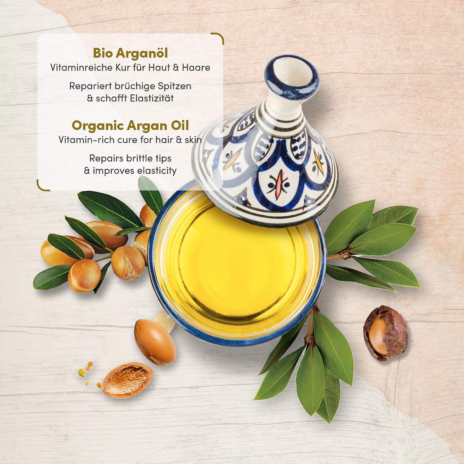Satin Naturel Argan Oil for Hair Skin and Nails 100ml, Natural Moisturiser, Organic Hair Growth Oil for Healthy Hydrated Hair - Image 4