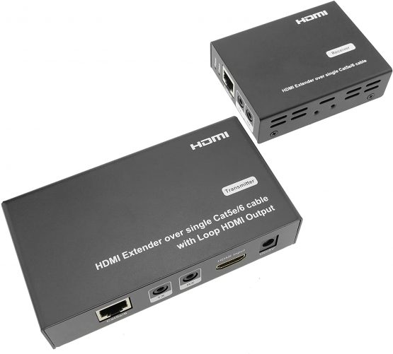 BeMatik HDMI Extender Full HD 1080p over Cat.5e Cat.6 50m Ethernet Cable - Tx and Rx (HB034)
