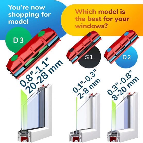 Tyroler Bright Tools the Glider D-3 Magnetic Window Cleaner for Double Glazed Windows Fits 20-28 mm Window thickness. Glass cleaner - Image 4