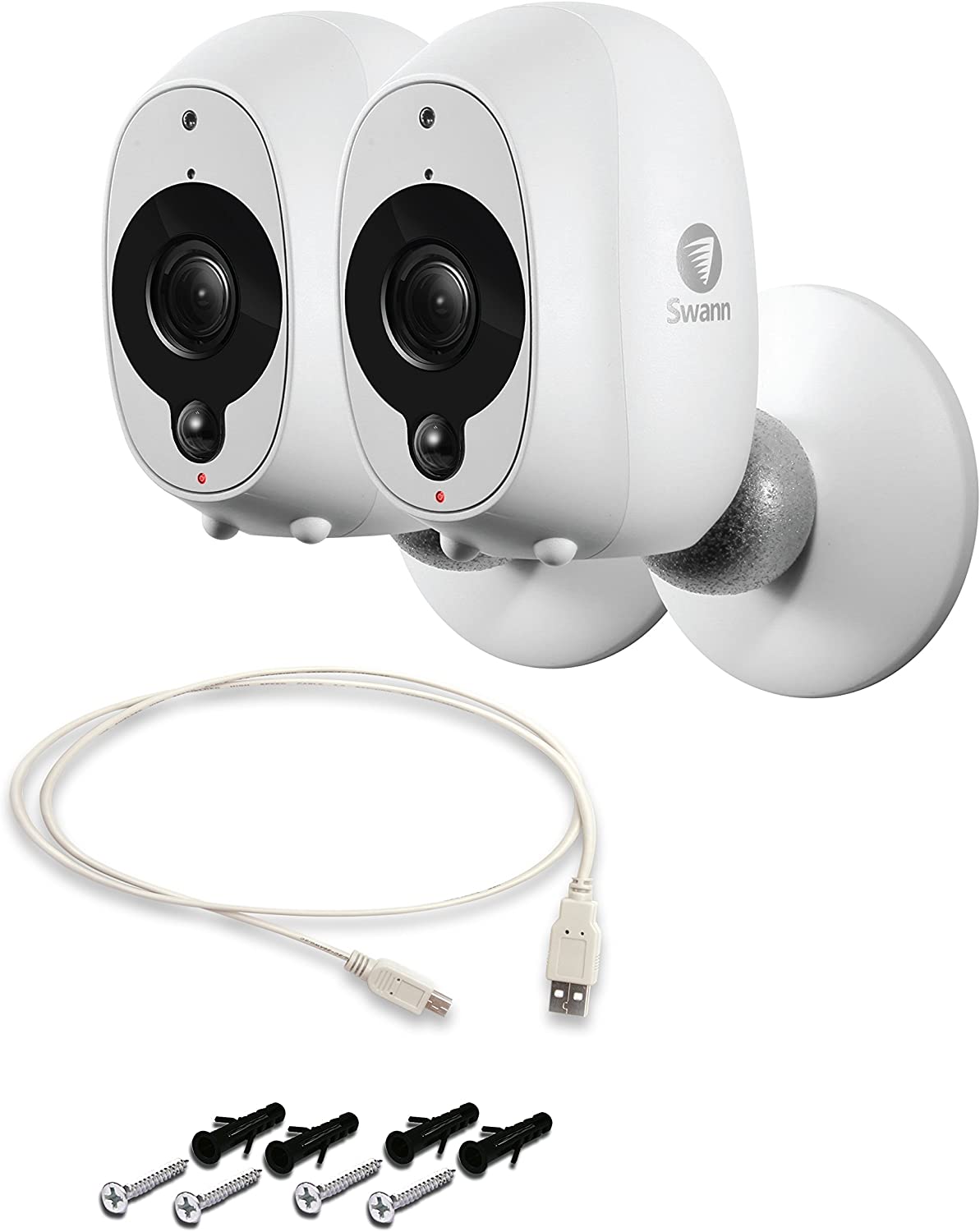 Swann Smart Wireless Indoor/Outdoor HD CCTV Security Camera Kit with Night Vision, White, Pack of 2 - Image 2