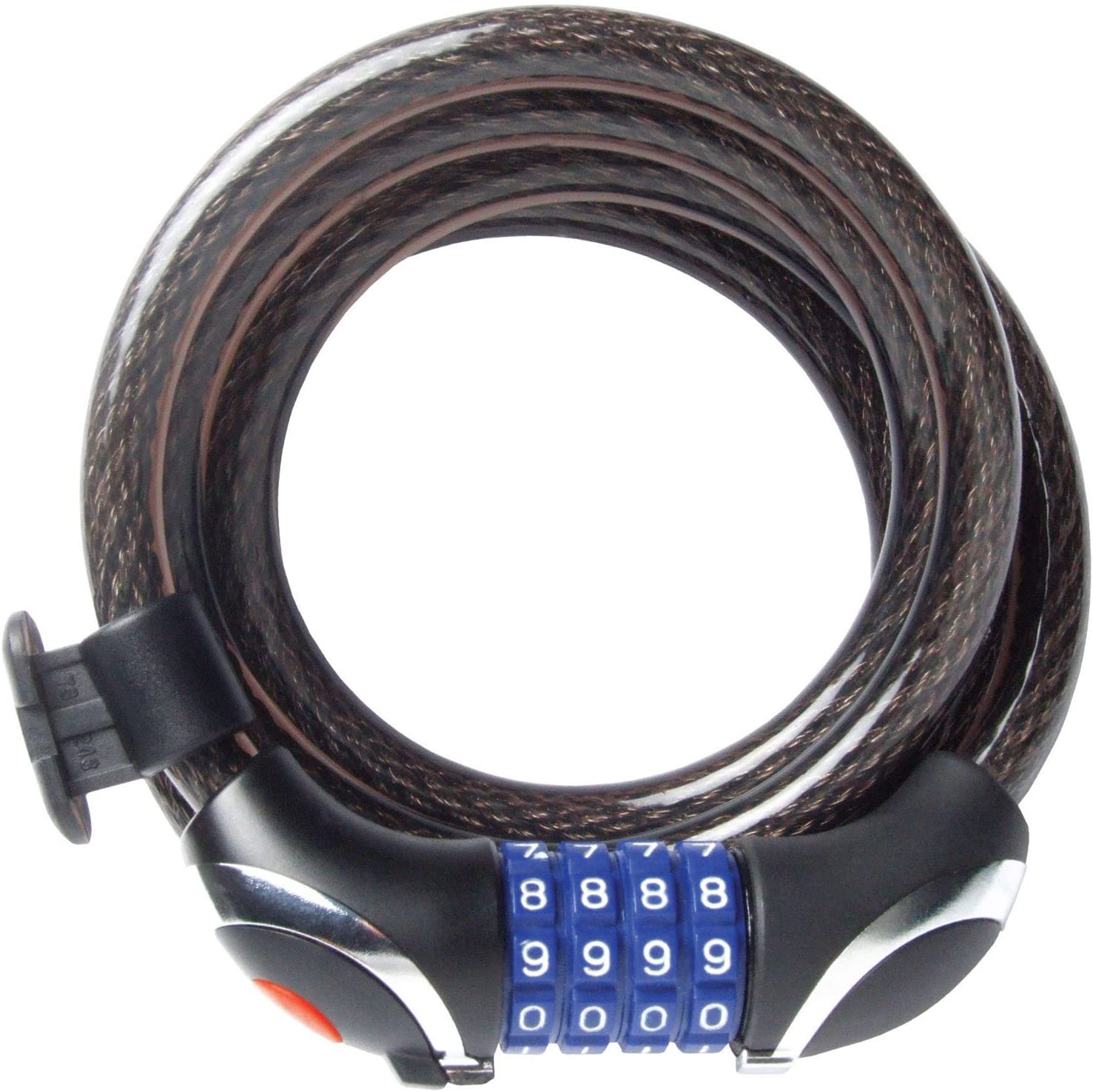 Sterling 1218C Combination Locking Cable with LED, Black, 12mm x 1.8m Illuminated Bike Lock