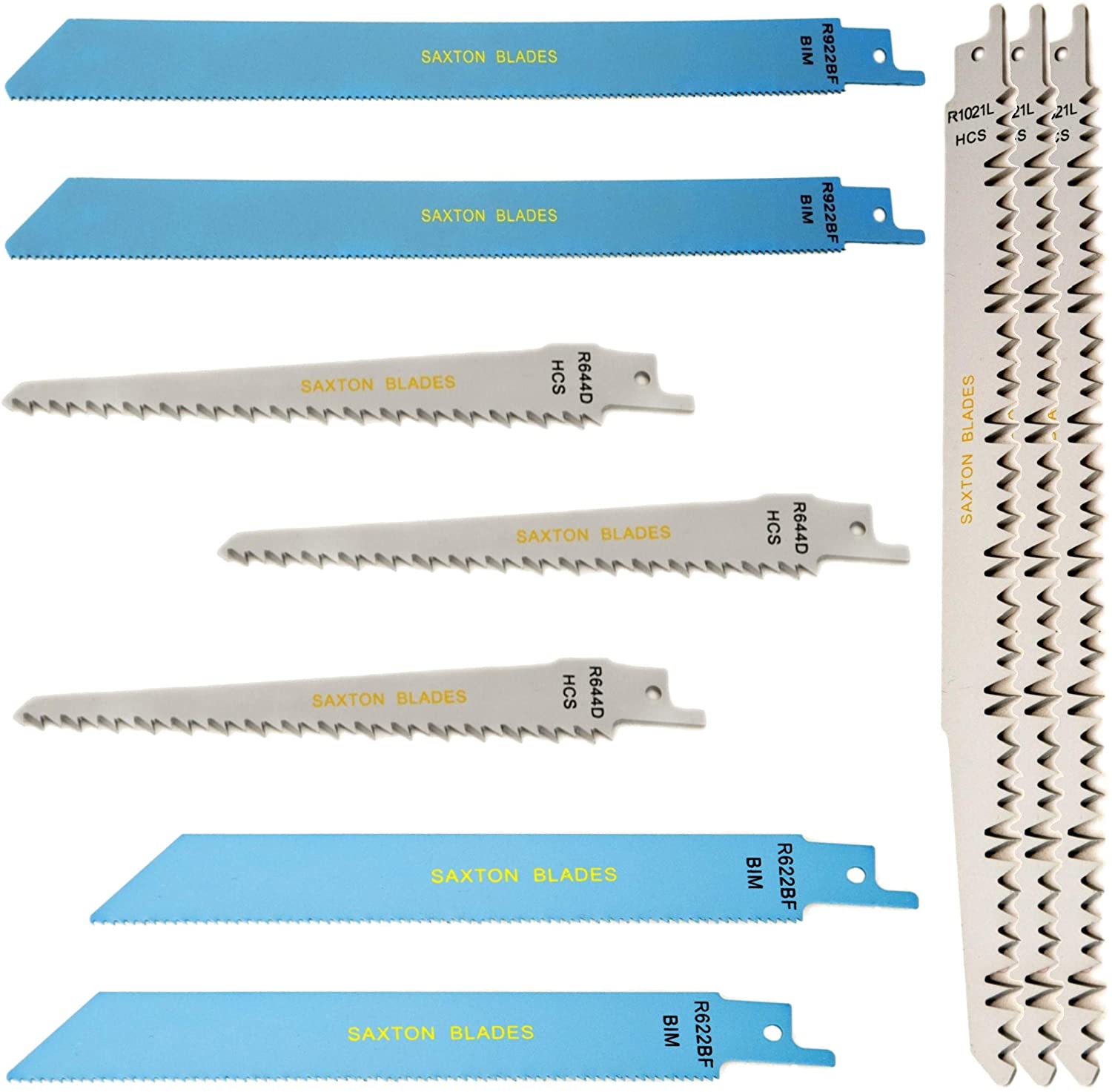 RPR10MX Saxton 10 Blade Reciprocating Sabre Saw Combo Wood & Metal fits Bosch, Dewalt Makita, Red