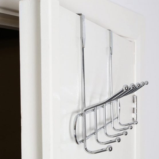 Premier Housewares 509729 10 Hook Over Door Hanger - Chrome, H25 x W41 x D14cm - Image 4