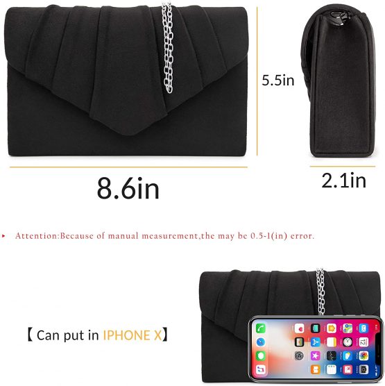Milisente Women Clutch Bag Suede Pleated Envelope Bag Stylish Evening Bag - Image 3