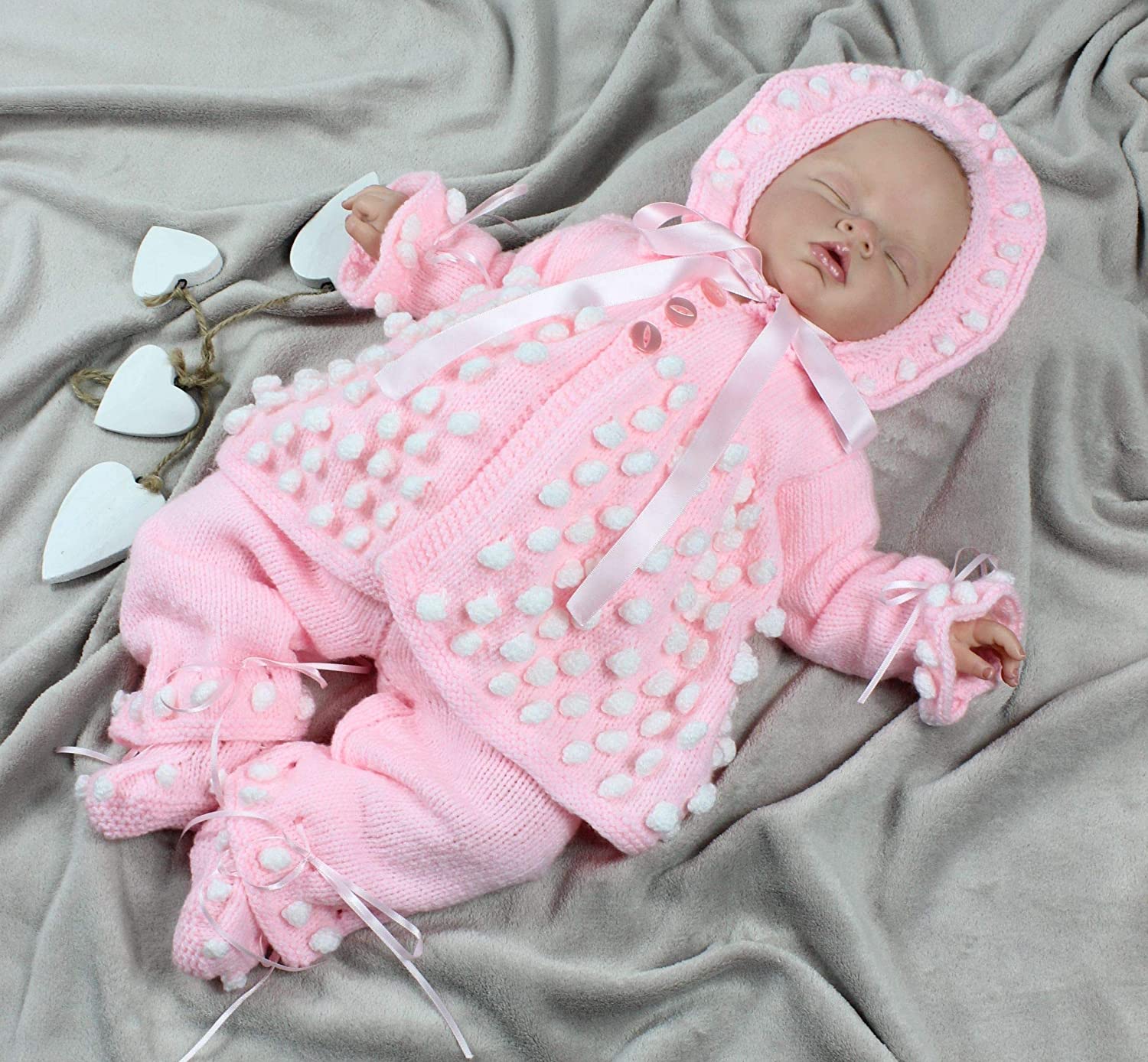 Knitting Pattern for Baby Jacket Bonnet, Booties and Trousers, Baby Knitting Pattern, 0 to 3 Months, Double Knitting, KP54 - Image 2