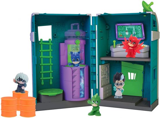 PJ MASKS 95706 Flair Night Time Micros Romeo's Lair Playset, Multicolor