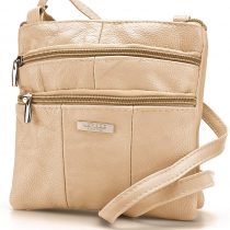 Lorenz Ladies Small Genuine Soft Leather Cross Body / Shoulder Bag (1) # 1941 - Beige