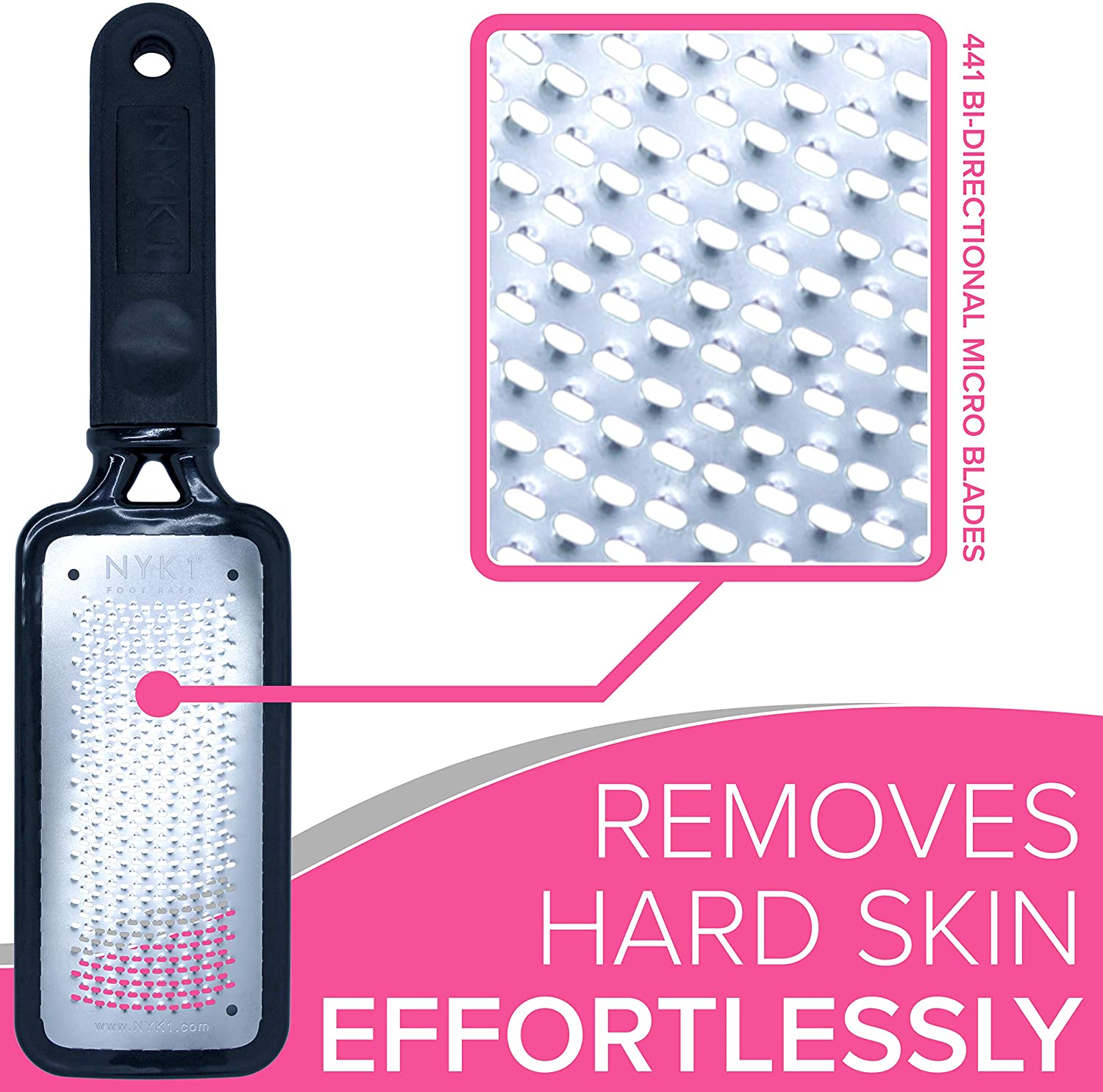 RUSTPROOF Foot File Callus Remover for Feet with Catcher (XL Size) NYK1 MEGAFILE Foot Files for Hard Skin Remover for Wet & Dry Use - Image 3