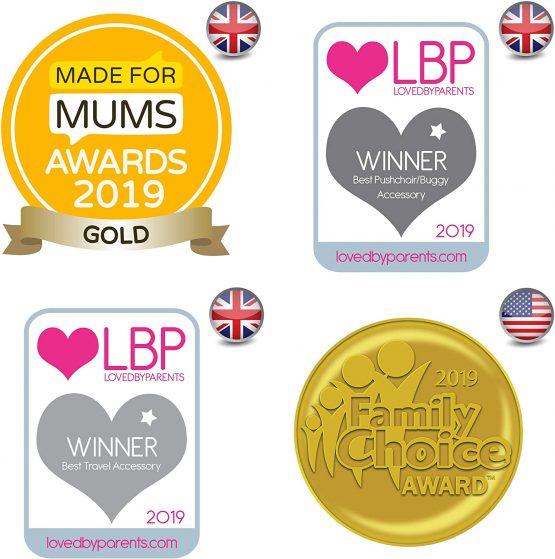 Buggy Clips by Baby Uma - Triple Award Winning: MadeForMums & LovedbyParents Awards. Hook Your Shopping Bags, Handbag or Change Bag on Your Stroller, Pram or Pushchair - Black, 2 Pack - Image 2