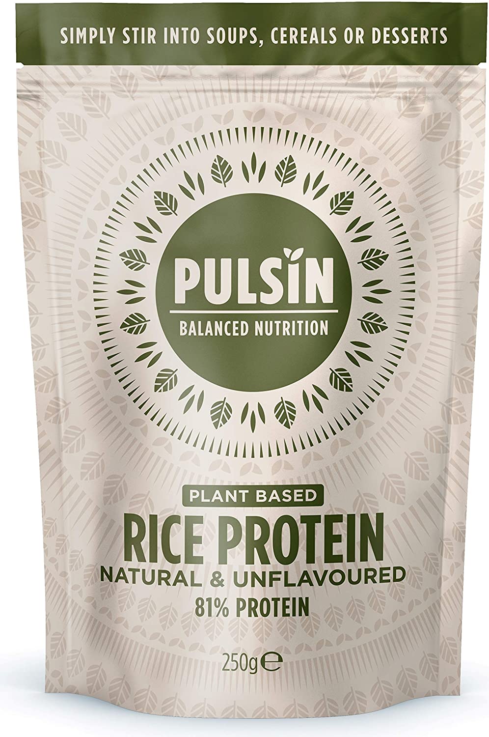 Pulsin - Unflavoured Vegan Rice Protein Powder - 250g - Gluten Free, Natural, Plant Based, Palm Oil Free & Dairy Free Protein - Sports Nutrition