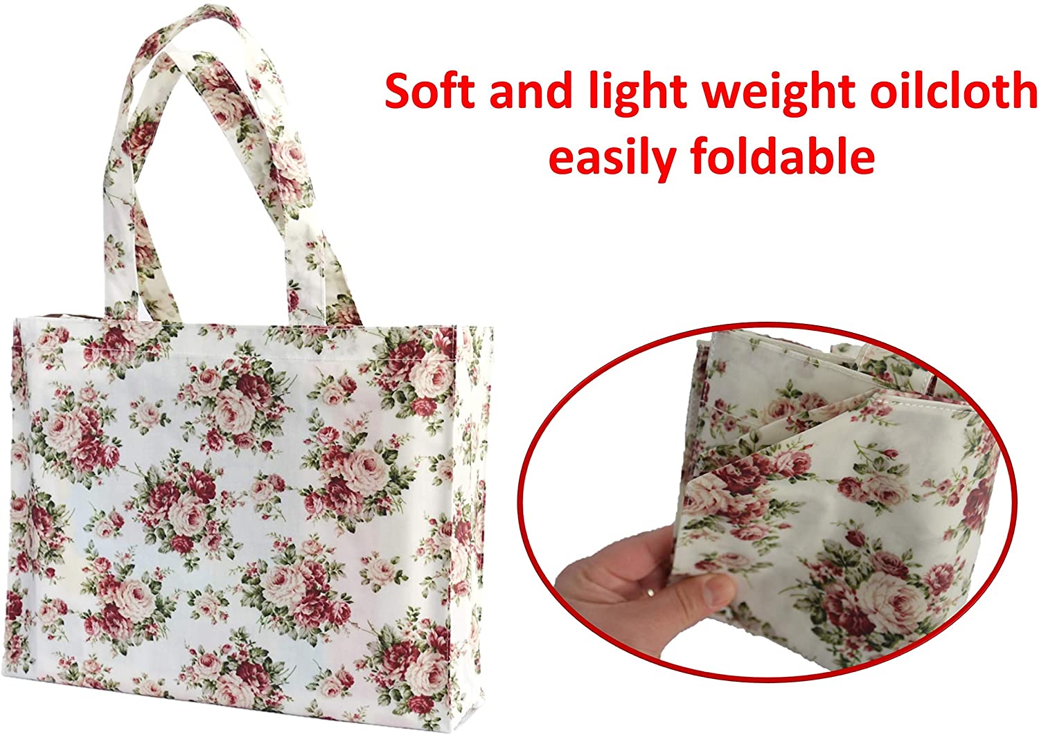 SturdyFoot Bookbag with Gusset, Music Bag, Tote Bag, Shopping Bag, Oilcloth Tote, PVC-coated Bags (Soft Oilcloth) - Image 2