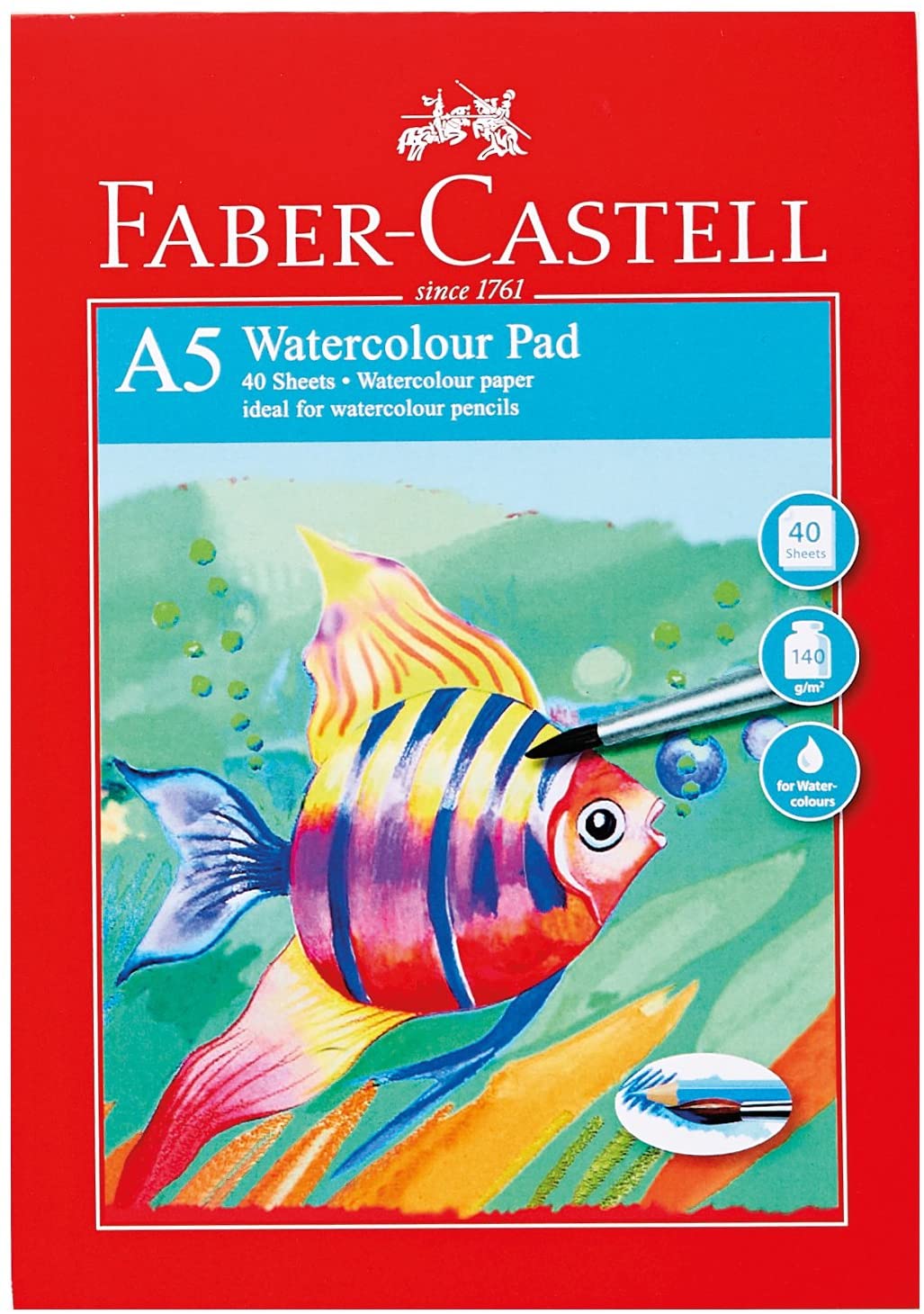 Faber-Castell WD835212 A5 140 GSM Watercolour Pad, white