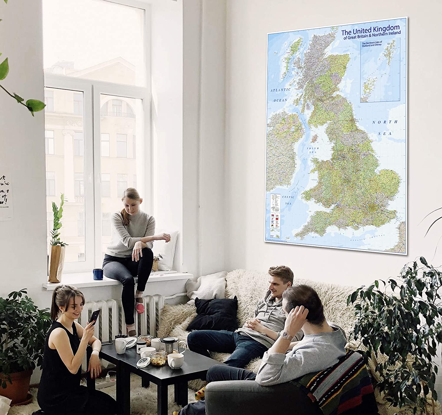 Close Up XXL Premium MAP United Kingdom Giant Poster - 2020 - Great Britain, England - MAPS IN MINUTES 100 x 140cm / 39 x 55in - Image 2