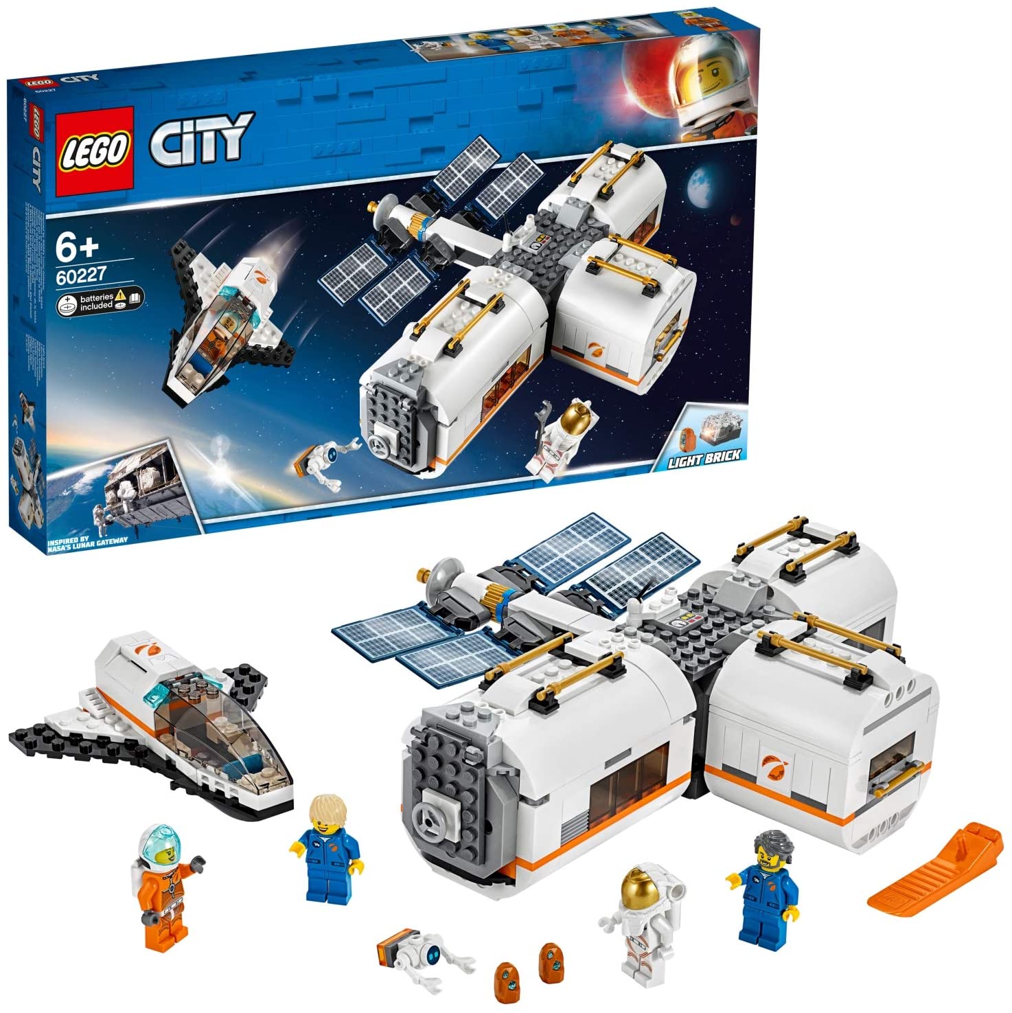 LEGO 60227 City Lunar Space Station, Spaceship Adventures Toys for Kids inspired by NASA Mars Expedition Series