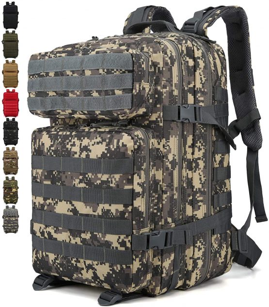 Doshwin 40L Military Backpack Tactical Army Assault Pack Molle Camo Rucksack for Camping Trekking Travel Hiking