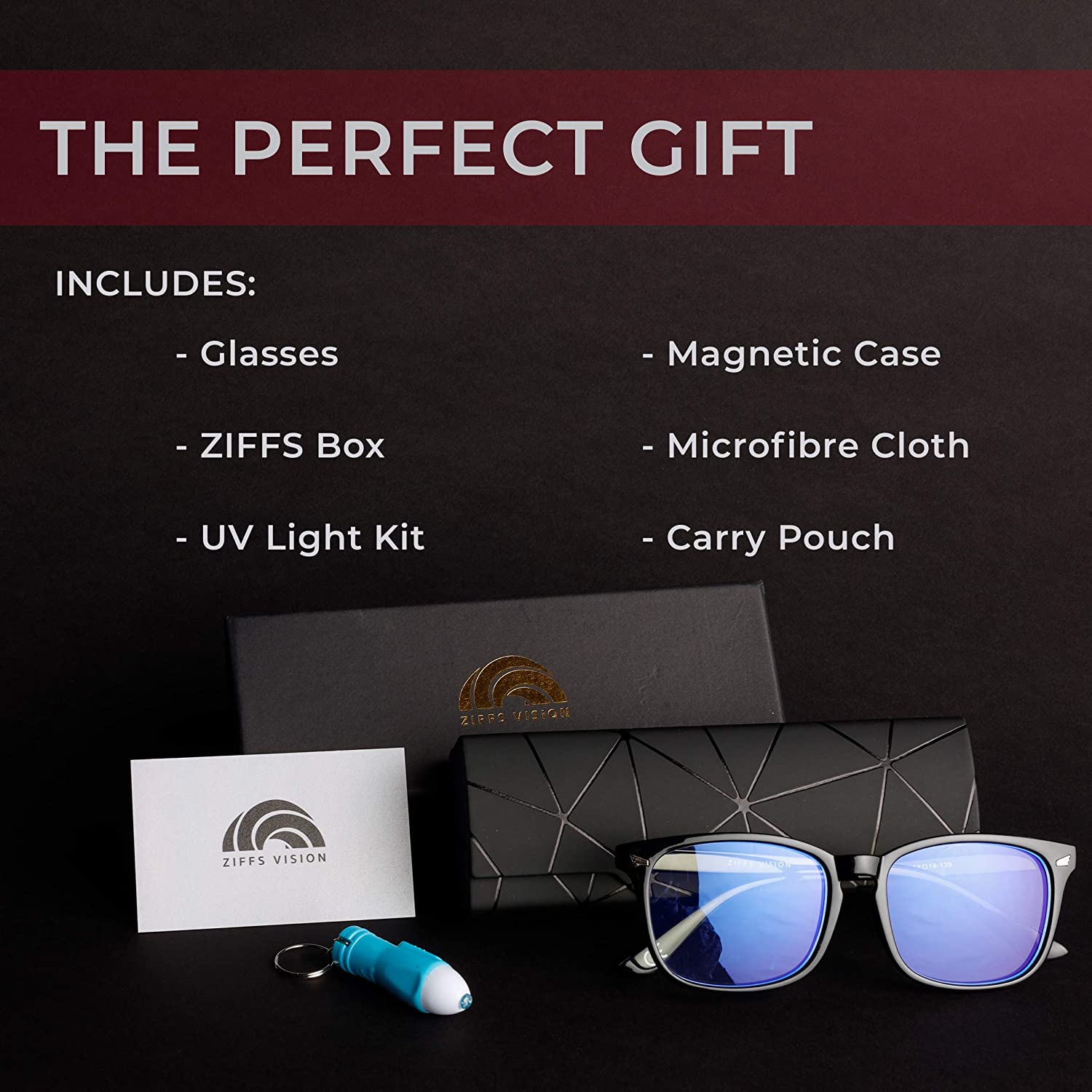 Ziffs Vision® Blue Light Blocking Glasses, Gaming Glasses, Premium Magnetic case & Accessories - Image 2
