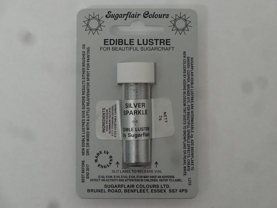 Sugarflair SILVER SPARKLE Edible Lustre Dust Powder - Cake decorating shimmer - Image 2