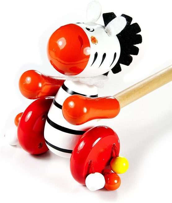 Push Pull Along Wooden Toy Zebra for Baby Toddler Boys and Girls - Image 3