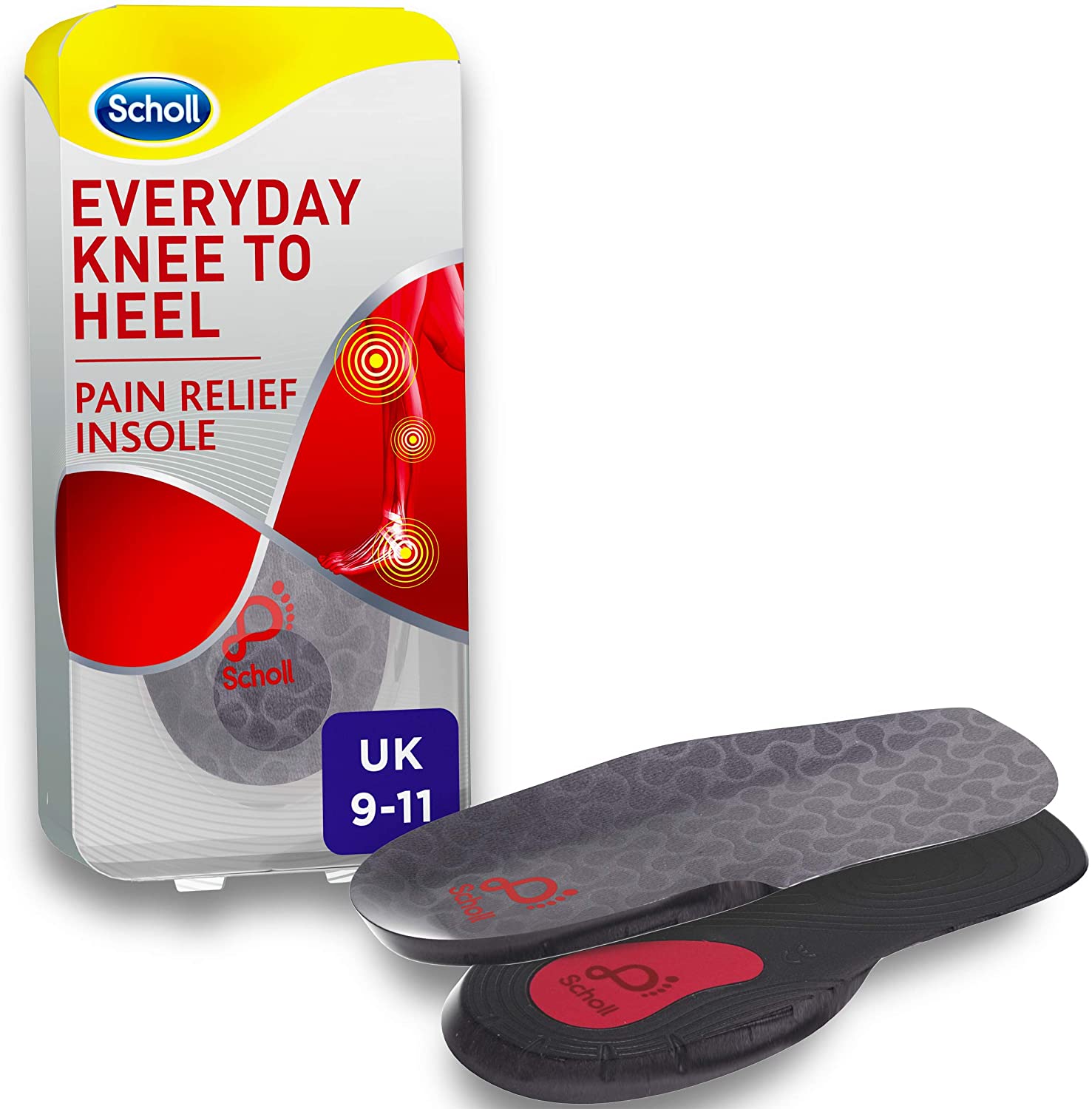 Scholl In-Balance Orthotics Knee to Heel Insoles, 3-in-1 Insoles for Knee and Heel Pain Relief
