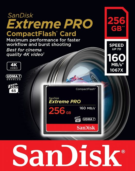 SanDisk Extreme Pro 256 GB 160 MB/s CompactFlash Memory Card - Black/Gold/Red, SDCFXPS-256G-X46 - Image 3