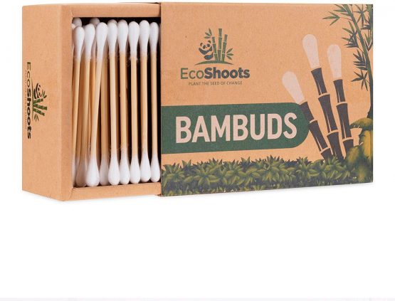 EcoShoots 1000 Bamboo Cotton Buds | Value Pack of 5x200 Organic Bambuds | Recycled Plastic Free Packaging | GOTS Certified Organic Bamboo Earbuds | Biodegradable & Compostable - Image 3