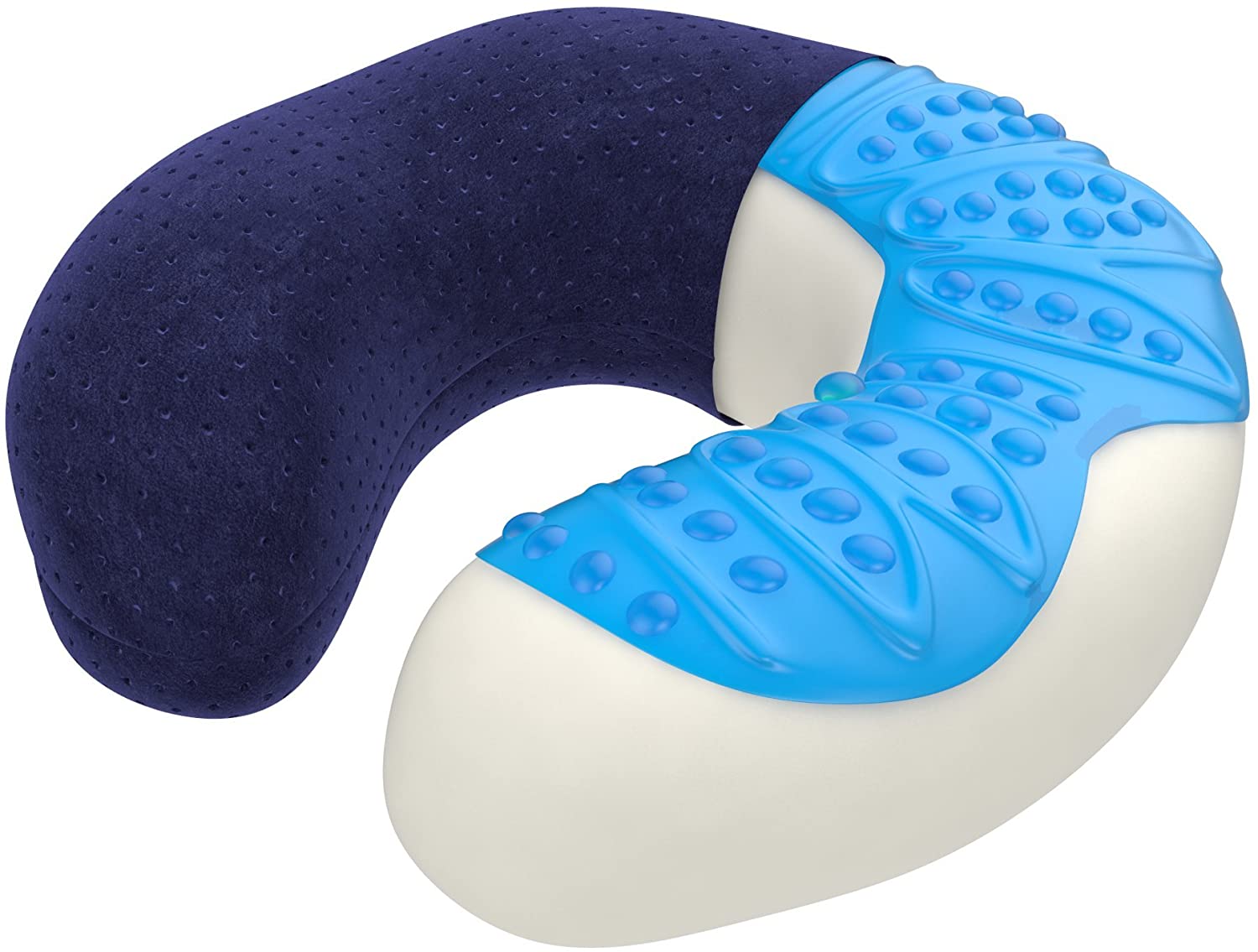bonmedico Ergonomic Memory Foam Travel Neck Pillow, U-Shaped Portable Flight Pillow with Cooling Gel