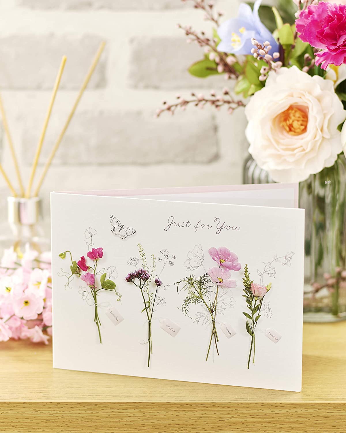 UK Greetings, flower butterfly lily:pink, 178mm x 127mm - Image 4