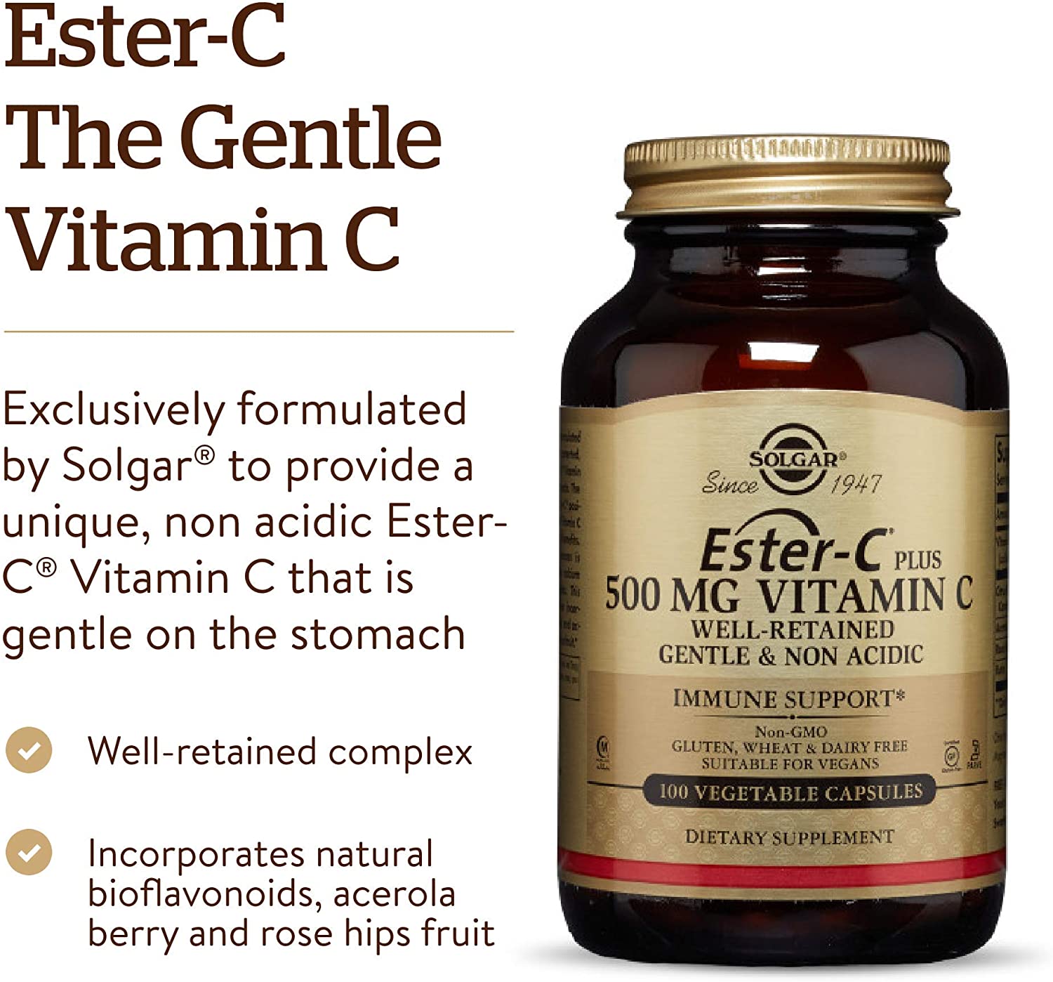 Solgar Ester-C Plus 500mg Vitamin C, Supports Healty Immune System, Highly Absorbable Vitamin C, Antioxidant - Image 4