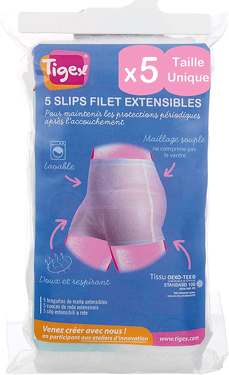 Tigex - 5 Extendable Mesh Pants for Women White - One Size