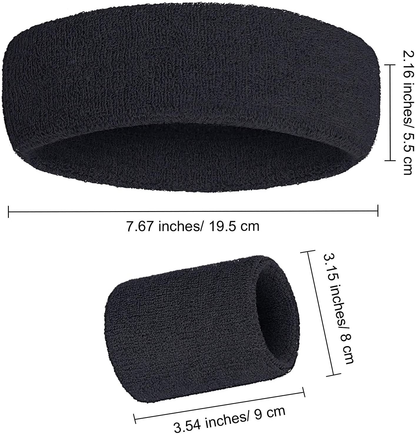 Sports Headbands Set, Includes Sports Headband and Wrist Bands - Image 2